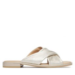 Klapki Caprice. Żółte klapki Caprice, bez wzorów, bez obcasa. Za 299.99 zł.