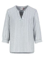 Sublevel Bluzka w kolorze biało-granatowym rozmiar: S. Białe bluzki Sublevel, s, bez wzorów, z bawełny, bez kołnierzyka, bez ramiączek. Za 82.99 zł.