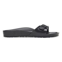BIRKENSTOCK Madrid EVA Black Klapki damskie. Czarne klapki Birkenstock, bez wzorów, z materiału, bez obcasa. Za 189.99 zł.