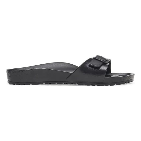 BIRKENSTOCK Madrid EVA Black Klapki damskie. Czarne klapki Birkenstock, bez wzorów, z materiału, bez obcasa. Za 179.99 zł.