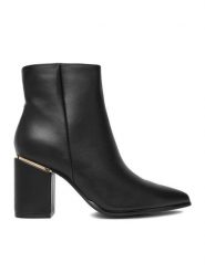 DeeZee Botki 2401 Czarny. Czarne botki DeeZee, bez wzorów, z materiału, bez obcasa, na słupku, bez zapięcia. Za 199.99 zł.