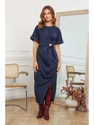 Joséfine Sukienka "Orgeval" w kolorze granatowym rozmiar: M. Niebieskie sukienki Joséfine, na co dzień, m, bez wzorów, bez kołnierzyka, bez ramiączek, maxi, proste. Za 139.87 zł.