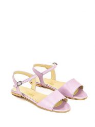 Lizza Shoes Skórzane sandały w kolorze liliowym rozmiar: 42. Różowe sandały Lizza Shoes, bez wzorów, ze skóry, klasyczne, z otwartym noskiem, bez obcasa, bez zapięcia. Za 176.08 zł.