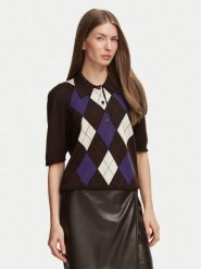 Luisa Spagnoli Sweter Marius 100472 Brązowy ciemny Regular Fit. Brązowe swetry LUISA SPAGNOLI, l, bez wzorów, bez ramiączek. Za 1,309.00 zł.