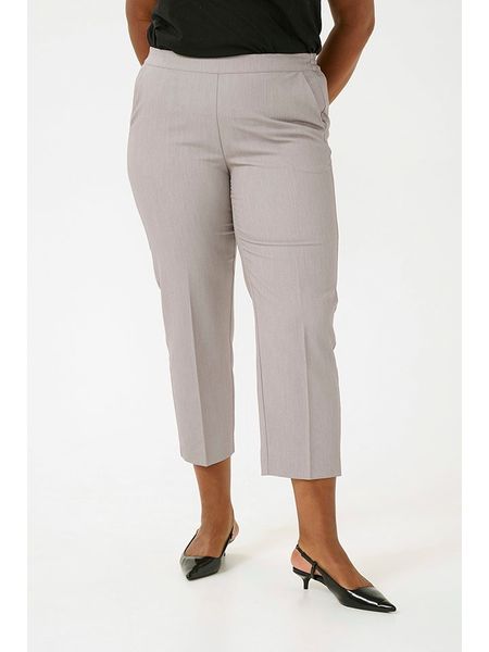 KAFFE curve Spodnie chino w kolorze szarym rozmiar: 48. Szare spodnie materiałowe KAFFE curve, bez wzorów, z podwyższonym stanem. Za 188.95 zł.