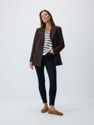 Jeansy high waist - granatowy. Niebieskie jeansy Reserved, bez wzorów, z podwyższonym stanem. W wyprzedaży za 79.99 zł.