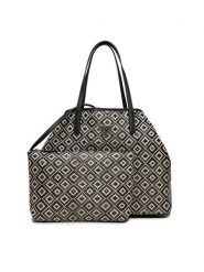 Guess Torebka Vikky II Large Tote HWWR93 18290 Czarny. Czarne shopper Guess, z aplikacjami, ze skóry, bez dodatków. Za 369.99 zł.