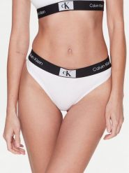 Calvin Klein Underwear Stringi 000QF7221E Biały. Białe stringi Calvin Klein Underwear, bez wzorów, z bawełny. Za 49.99 zł.