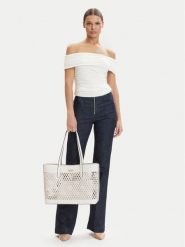 Guess Torebka Letty HWPG99 11240 Biały. Białe shopper Guess, z aplikacjami, ze skóry, bez dodatków. Za 679.99 zł.