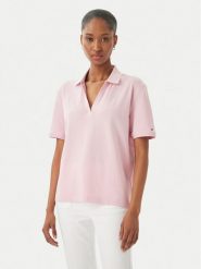 Tommy Hilfiger Polo WW0WW48720 Różowy jasny Relaxed Fit. Czerwone koszulki polo TOMMY HILFIGER, xl, bez wzorów, z bawełny, bez kołnierzyka, bez ramiączek. Za 409.99 zł.