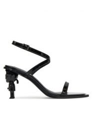 KARL LAGERFELD Sandały Nft Heel KL39115 Czarny. Czarne sandały KARL LAGERFELD, bez wzorów, ze skóry, bez obcasa, na słupku, bez zapięcia. Za 649.99 zł.