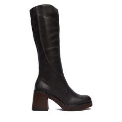 Kozaki Rieker. Brązowe kozaki Rieker, bez obcasa, na słupku, bez zapięcia. Za 429.99 zł.
