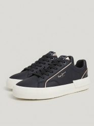 Pepe Jeans FOOTWEAR Sneakersy w kolorze czarnym rozmiar: 37. Czarne trampki Pepe Jeans FOOTWEAR, bez wzorów, z jeansu, bez zapięcia. Za 136.13 zł.