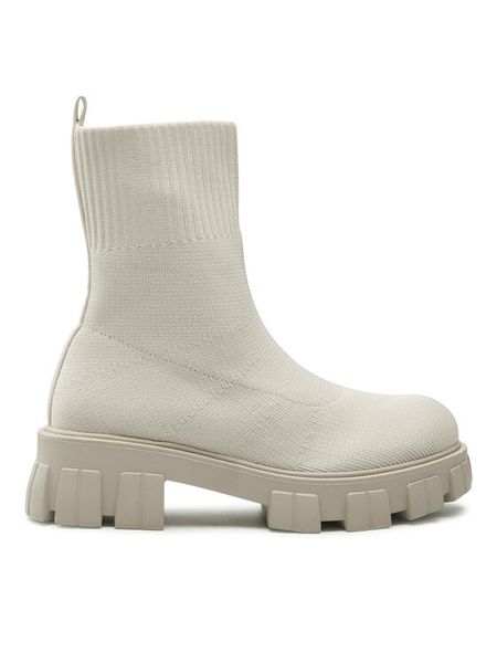 DeeZee Botki WS5553-11 Écru. Botki DeeZee, bez wzorów, z materiału, bez obcasa, na płaskiej podeszwie, bez zapięcia. Za 119.99 zł.