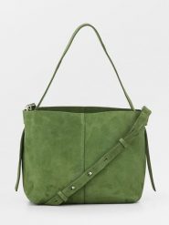 Becksöndergaard Skórzana torebka "Fraya" w kolorze zielonym - 24 x 22 cm rozmiar: onesize. Zielone torby na ramię Becksöndergaard, bez wzorów, z materiału, przez ramię, bez dodatków. Za 388.16 zł.