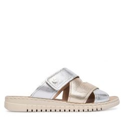 Klapki Caprice. Żółte klapki Caprice, bez wzorów, bez obcasa. Za 299.99 zł.