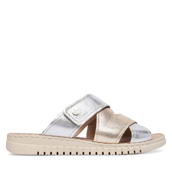 Klapki Caprice. Żółte klapki Caprice, bez wzorów, bez obcasa. Za 299.99 zł.