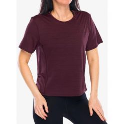Koszulka szybkoschnąca damska Fjallraven Abisko Lite SS. Czerwone koszulki sportowe Fjällräven, bez wzorów, bez ramiączek. Za 191.99 zł.