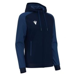 Damska bluza z kapturem full zip Macron Atlas. Niebieskie bluzy Macron, bez wzorów, z kapturem. Za 266.50 zł.