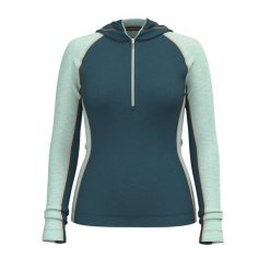 Bluza damska Smartwool Classic Thermal Merino Base Layer 1/2 Zip Hoodie Boxed. Zielone bluzy Smartwool, na zimę, m, bez wzorów, bez kaptura. Za 509.99 zł.