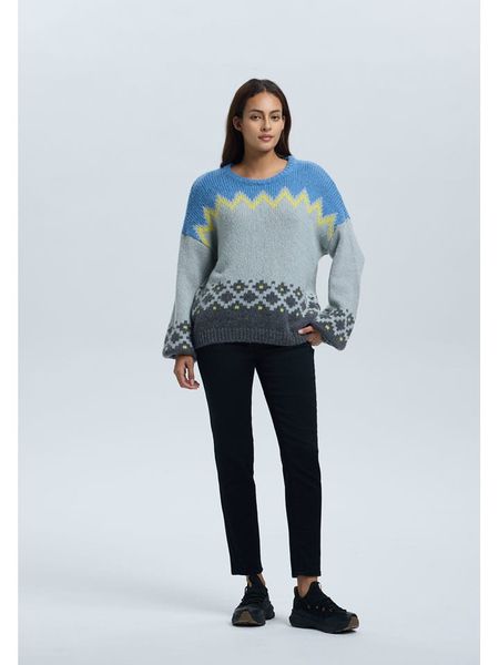 LUHTA Sweter "Heikka" w kolorze błękitno-niebieskim rozmiar: L. Niebieskie swetry Luhta, l, bez wzorów, z wełny, bez ramiączek. Za 455.78 zł.