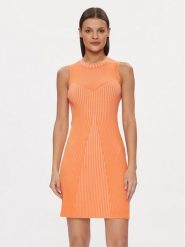 Guess Sukienka dzianinowa Allie W4RK20 Z2YN2 Pomarańczowy Slim Fit. Brązowe sukienki Guess, xl, z aplikacjami, z dzianiny, bez kołnierzyka, bez ramiączek. Za 249.99 zł.