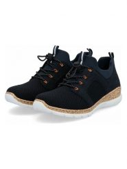 Rieker Sneakersy w kolorze granatowym rozmiar: 37. Niebieskie trampki Rieker, bez wzorów, z materiału, bez zapięcia. Za 181.76 zł.