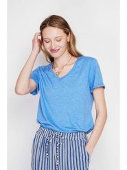 Le Jardin du Lin Koszulka w kolorze błękitnym rozmiar: 38. Niebieskie bluzki Le jardin du lin, bez wzorów, bez kołnierzyka, bez ramiączek. Za 65.99 zł.