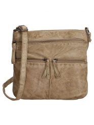 HIDE & STITCHES Skórzana torebka w kolorze beżowym - 20 x 22 x 3 cm rozmiar: onesize. Brązowe torby na ramię HIDE & STITCHES, bez wzorów, z materiału, na ramię, bez dodatków. Za 208.99 zł.