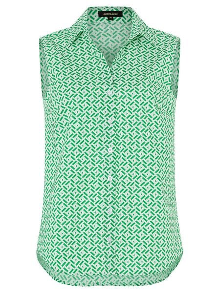 More & More Bluzka w kolorze zielono-białym rozmiar: 36. Zielone bluzki More & More, bez wzorów, bez kołnierzyka, bez ramiączek. Za 61.17 zł.