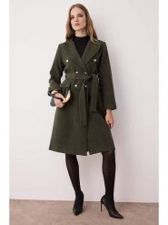 Trendyol Płaszcz przejściowy w kolorze khaki rozmiar: 40. Brązowe płaszcze Trendyol, bez wzorów, z tkaniny, bez kaptura. Za 52.99 zł.