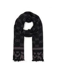 Liu Jo Szalik Stola Jacquard Mon 2F5040 T0300 Czarny. Czarne rękawiczki Liu Jo, bez wzorów, z materiału. Za 269.99 zł.
