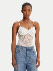 BARDOT Body Britney 38853TB2 Biały. Białe body Bardot, bez wzorów, z syntetyku. Za 309.99 zł.