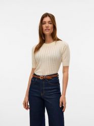 Vero Moda Sweter w kolorze beżowym rozmiar: S. Brązowe swetry Vero Moda, s, bez wzorów, bez ramiączek. Za 79.03 zł.