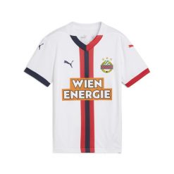 Młodzieżowa koszulka wyjazdowa SK Rapid Wiedeń 24/25 PUMA White Red Navy Blue. Biała bluzki Puma, m, bez wzorów, młodzieżowe, bez kołnierzyka, bez ramiączek. W wyprzedaży za 259.00 zł.