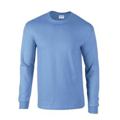 Ultra Bawełniana Koszulka Z Długim Rękawem Unisex Dla Dorosłych. Niebieskie bluzki GILDAN, l, bez wzorów, z bawełny, sportowe, bez kołnierzyka, bez ramiączek. Za 60.99 zł.