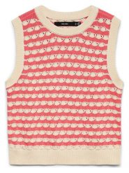 Vero Moda Bezrękawnik w kolorze beżowo-czerwonym rozmiar: L. Brązowe swetry Vero Moda, l, bez wzorów, z bawełny, bez ramiączek. Za 69.99 zł.