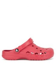 Crocs Klapki BAYA 10126-6EN W Czerwony. Czerwone klapki Crocs, bez wzorów, z materiału, bez obcasa. Za 199.99 zł.