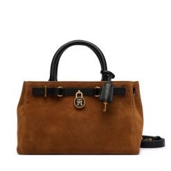 Torebka Tommy Hilfiger. Brązowe torebki klasyczne TOMMY HILFIGER, bez wzorów, bez dodatków. Za 1,299.00 zł.
