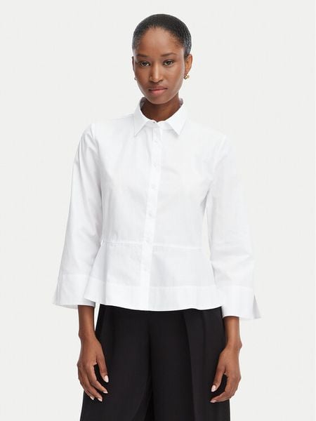 HUGO Koszula Embrella 50562961 Biały Slim Fit. Białe koszule Hugo, bez wzorów, z bawełny, bez kołnierzyka, bez ramiączek. Za 465.99 zł.
