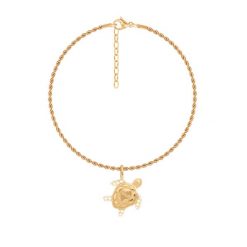 Bransoletka Łańcuch No.12 z Żółwiem z białymi kryształkami, pozłacana. Białe bransoletki Lilou, z kryształem, pozłacane. Za 258.00 zł.