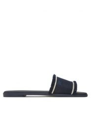 Tommy Hilfiger Klapki Fringe Canvas Flat Sandal FW0FW08908 Granatowy. Niebieskie klapki TOMMY HILFIGER, bez wzorów, z materiału, bez obcasa. Za 359.99 zł.