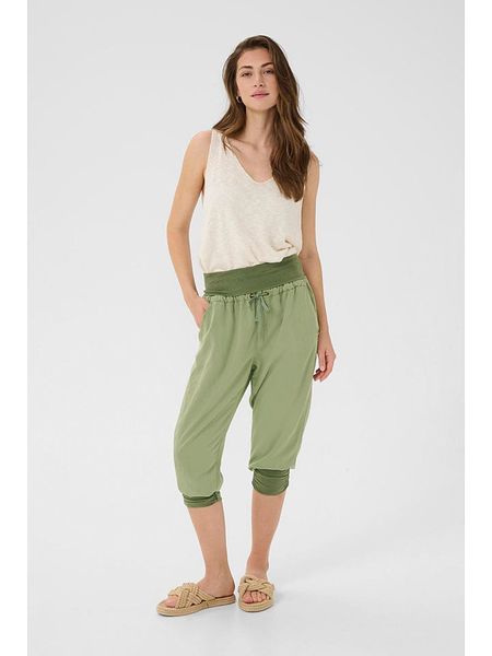 Cream Rybaczki "Linee" w kolorze zielonym rozmiar: 38. Zielone spodnie materiałowe Cream, bez wzorów, z materiału. Za 100.04 zł.