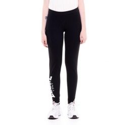 Legginsy damskie basic z dużym logo. Czarne legginsy LEONE 1947 APPAREL, l, bez wzorów, z tkaniny. Za 63.11 zł.