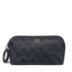 Kosmetyczka Guess. Szare kufry i kosmetyczki Guess, z aplikacjami, z materiału, bez dodatków. Za 264.99 zł.