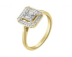 Pierścionek z żółtego złota z diamentami - 0,24 ct - próba 585. Żółte pierścionki Apart, z diamentem, złote. Za 4,590.00 zł.