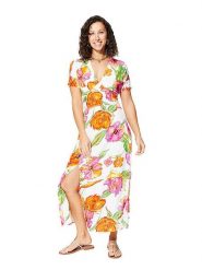 Ipanima Sukienka w kolorze białym ze wzorem rozmiar: 38/40. Białe sukienki Ipanima, bez wzorów, bez kołnierzyka, bez ramiączek, midi. Za 78.99 zł.