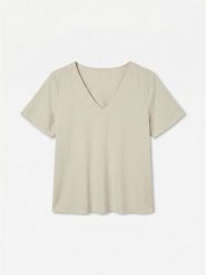 Vero Moda Koszulka w kolorze beżowym rozmiar: XL. Brązowe bluzki Vero Moda, xl, bez wzorów, bez kołnierzyka, bez ramiączek. Za 70.08 zł.