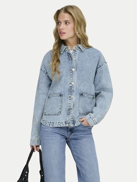 ONLY Kurtka jeansowa Lara 15372651 Niebieski Regular Fit. Niebieskie kurtki Only, l, bez wzorów, z bawełny, bez kaptura. Za 122.99 zł.