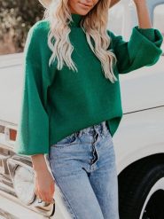 LA Angels Sweter w kolorze zielonym rozmiar: S. Zielone swetry LA Angels, s, bez wzorów, bez ramiączek. Za 130.99 zł.